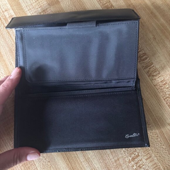 Burton Black Leather Quilted Checkbook Wallet - Picture 5 of 8